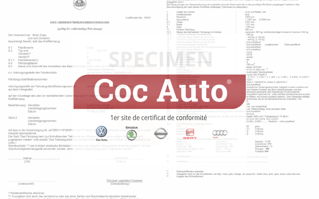 Certificat de conformité Lotus