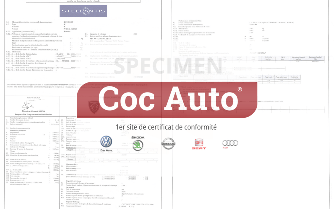 Le certificat de conformité Peugeot