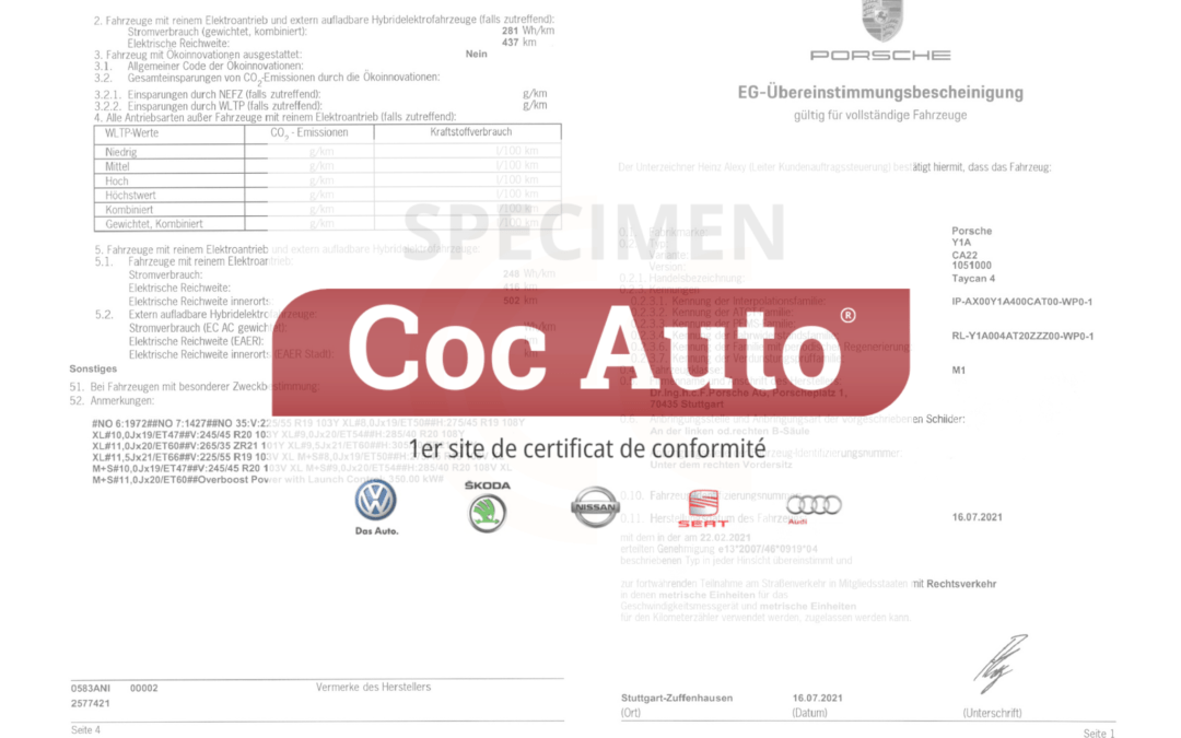 Le certificat de conformité Porsche
