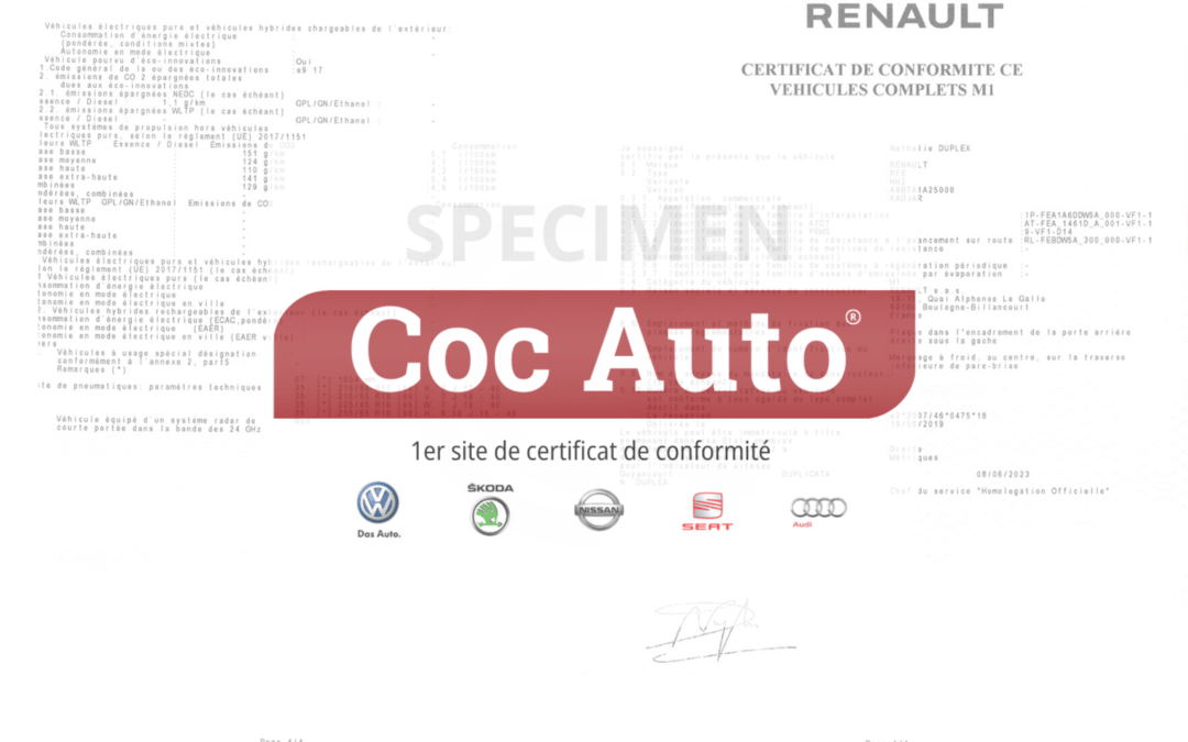 Le certificat de conformité Renault