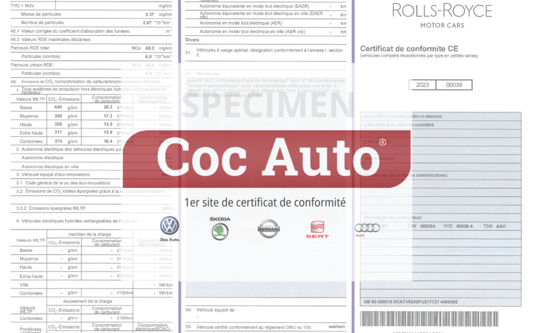 Le certificat de conformité Rolls Royce
