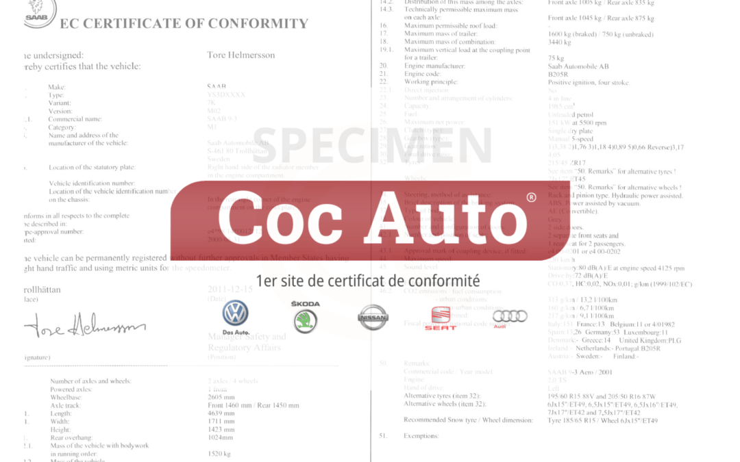 Le certificat de conformité Saab