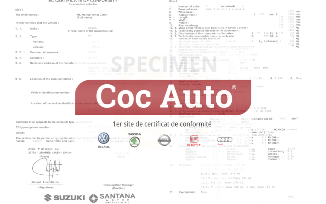 Le certificat de conformité Suzuki
