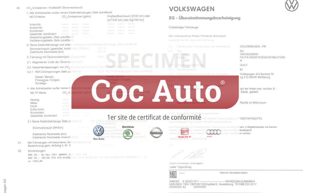 Le certificat de conformité Volkswagen