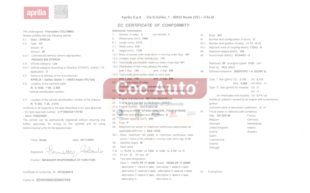 Comment obtenir le COC d’une voiture ?