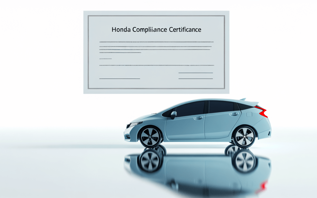 Le certificat de conformité Honda