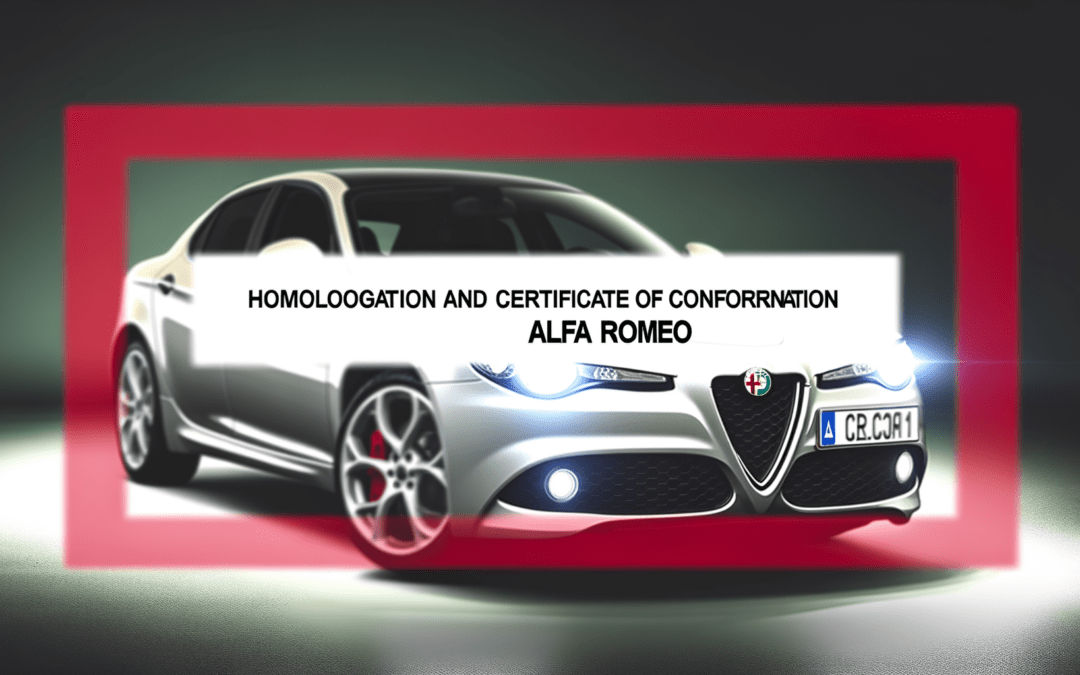 Homologation et certificat de conformité  Alfa Romeo
