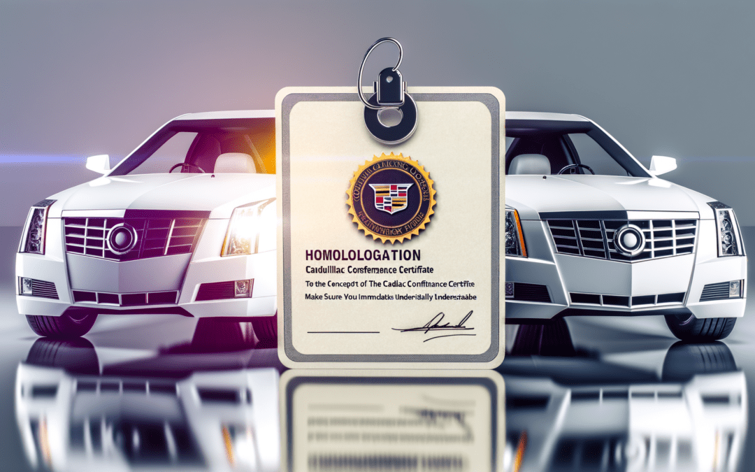 Homologation et certificat de conformité Cadillac