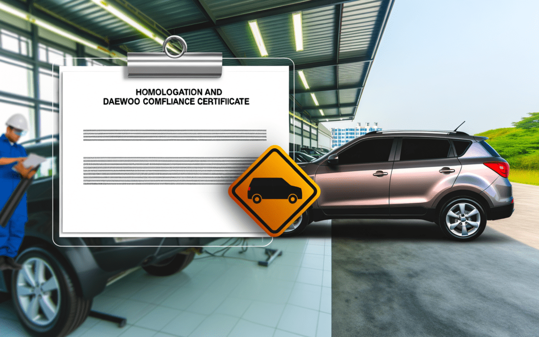 Homologation et certificat de conformité Daewoo