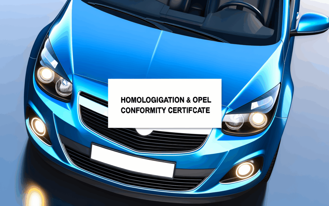 Homologation et certificat de conformité Opel