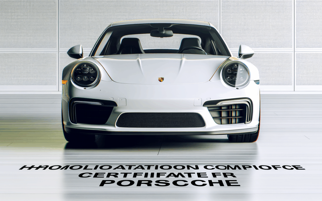 Homologation et certificat de conformité Porsche