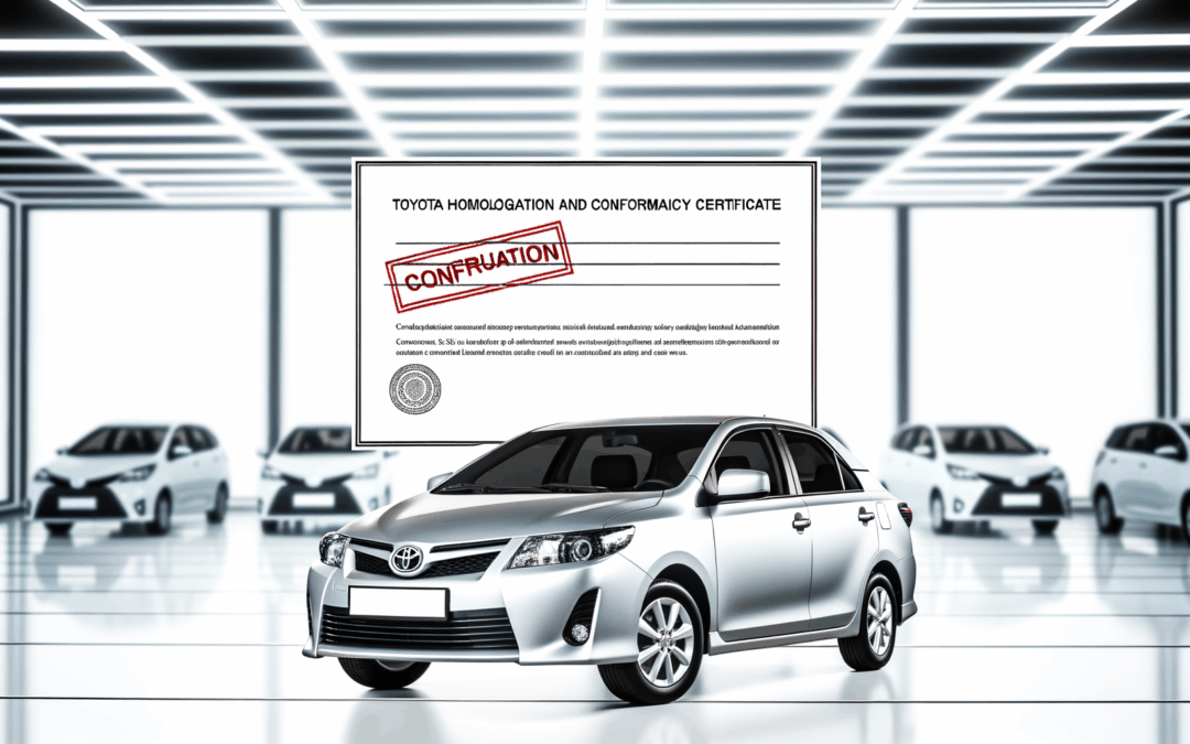 Homologation et certificat de conformité Toyota