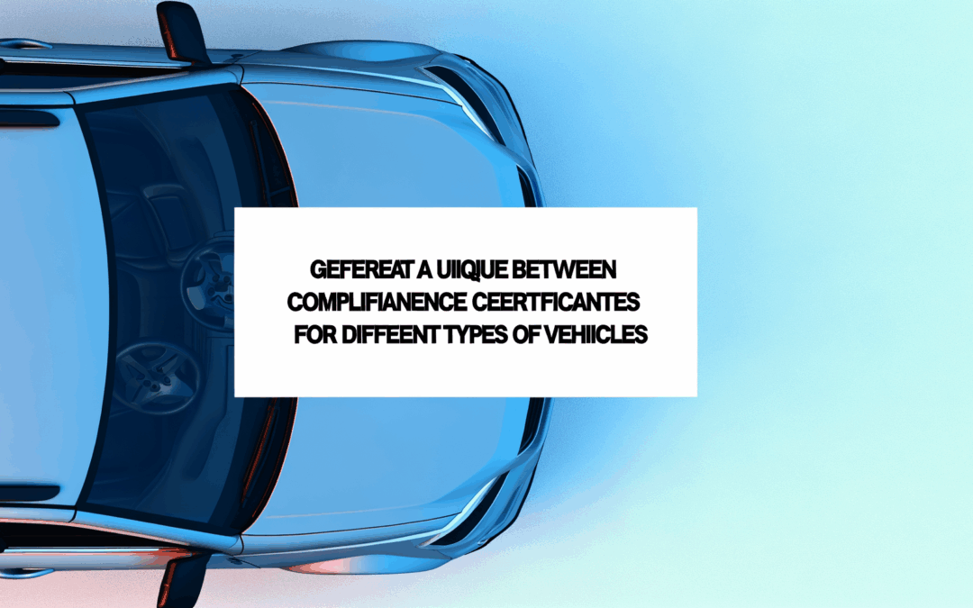 Différences entre les certificats de conformité pour différents types de véhicules